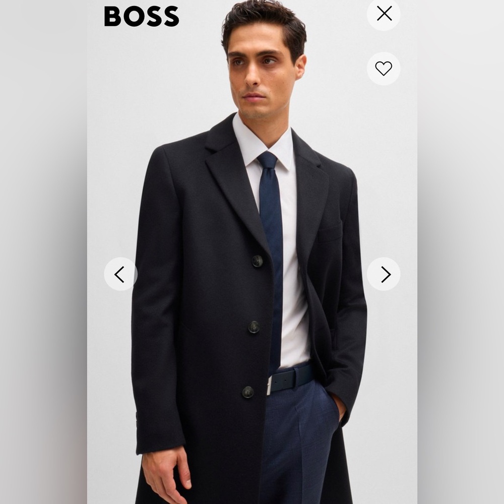 SLIM-FIT COAT IN WOOL AND CASHMERE size 42R navy